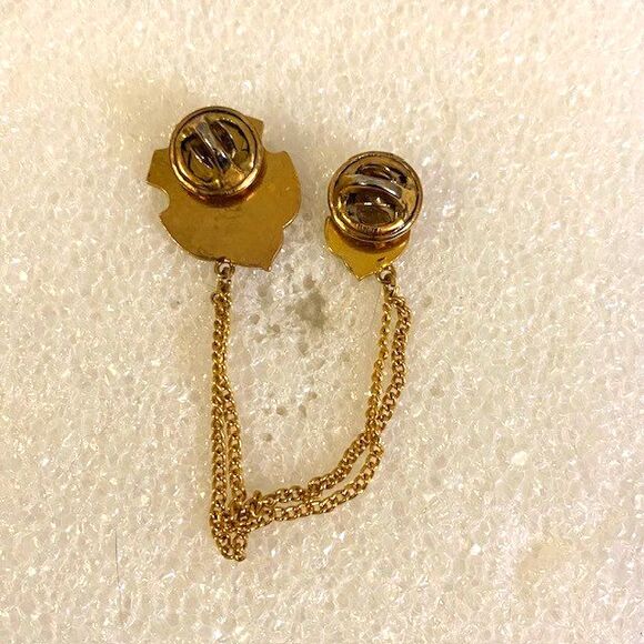 Knighthood Golden Scout Pin Fleur De Lis Crown Scepter Chain Formal - Picture 2 of 2